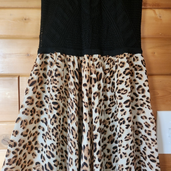 GUESS Dress Size Small Jungle Fever Cheetah Print Crochet Halter Racer T… - Picture 4 of 14